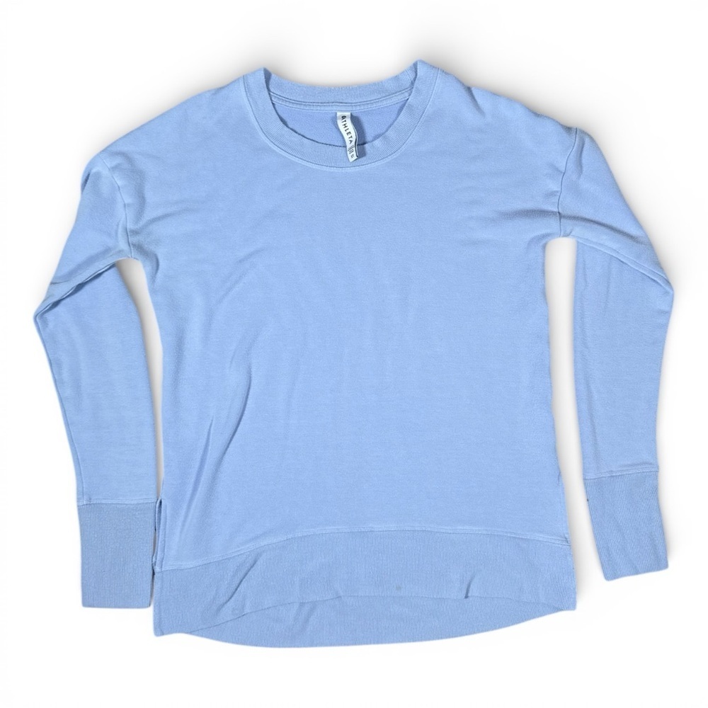 Athleta Split Hem Sweatshirt Blue Size Small Tall
